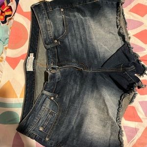 Torrid jean short dark blue with some light coloring